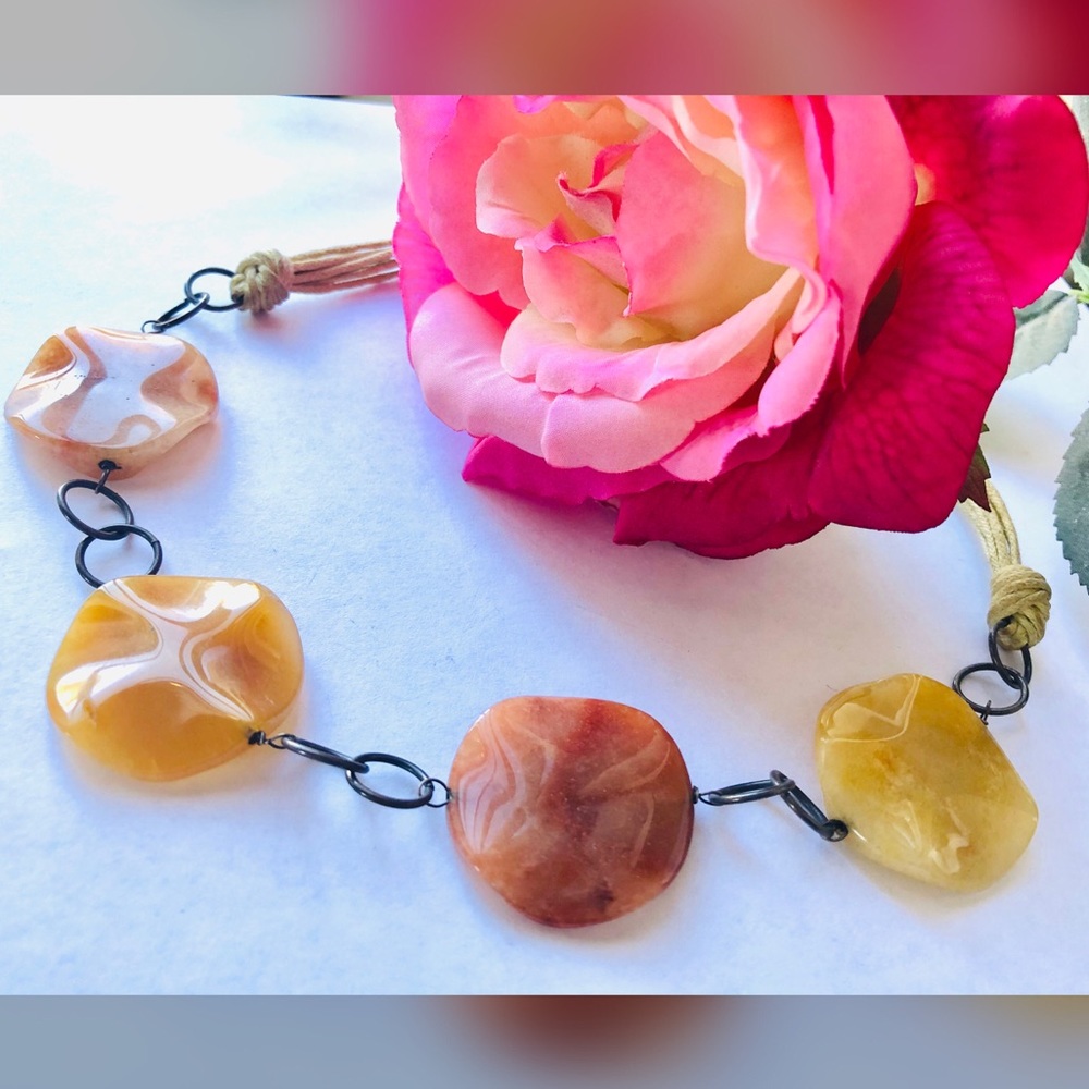 Vintage Flat Stones Necklace